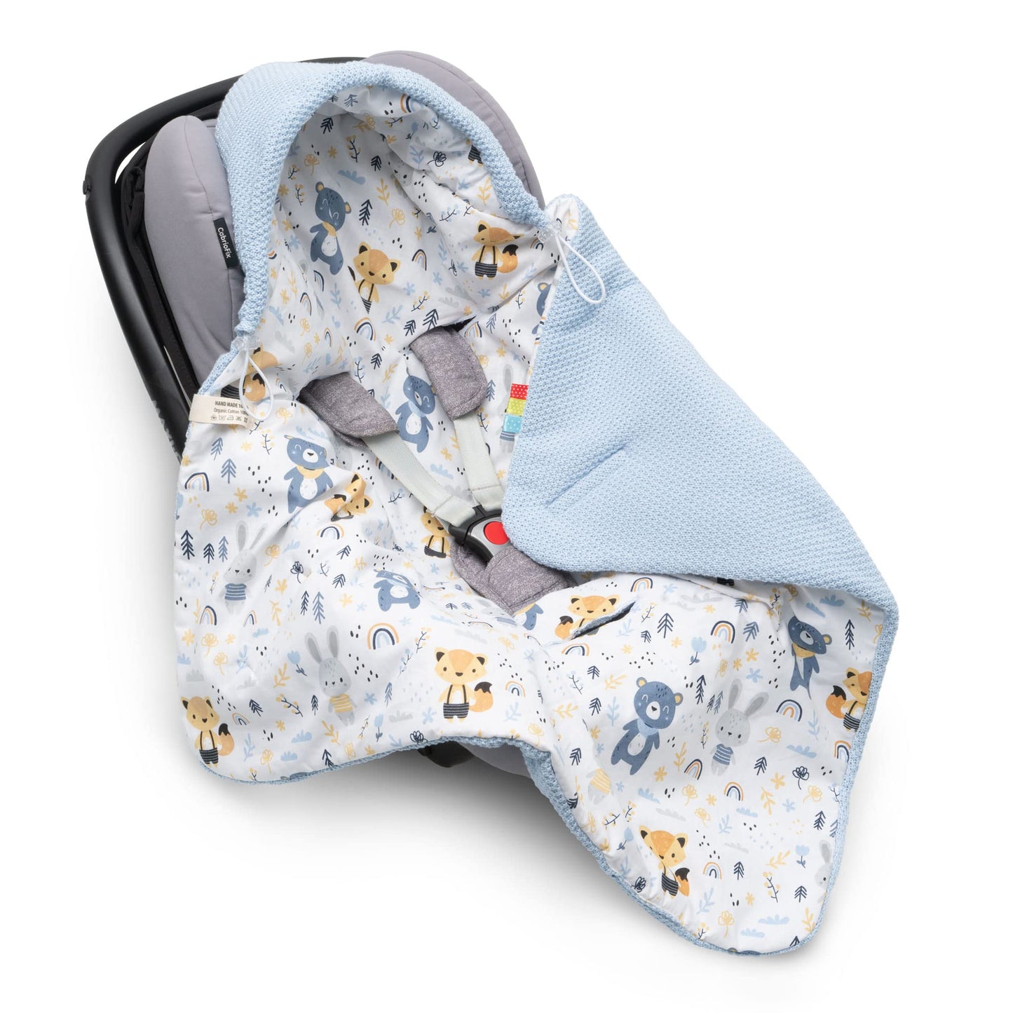 Baby Einschlagdecke Babyschale Winter Strickdecke Kinderwagendecke Fußsack Baby 100% Baumwolle mit Füllung Universal für Kinderwagen Buggys Frühling Maxi Cosi 3 Punkt Gurt Beige Grau(39) (Senfgelb)