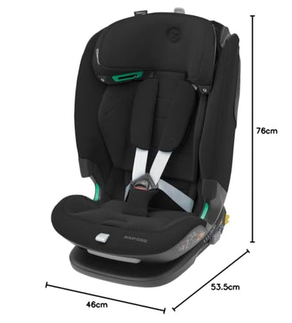 Maxi-Cosi Titan Pro² i-Size Kindersitz, 76 - 150 cm, 15 Monate-12 Jahre, G-CELL-Seitenaufprallschutz, Easy-in Gurtsystem, ClimaFlow, AirProtect-Sicherheitskissen, 4 Liegepositionen, Authentic Black