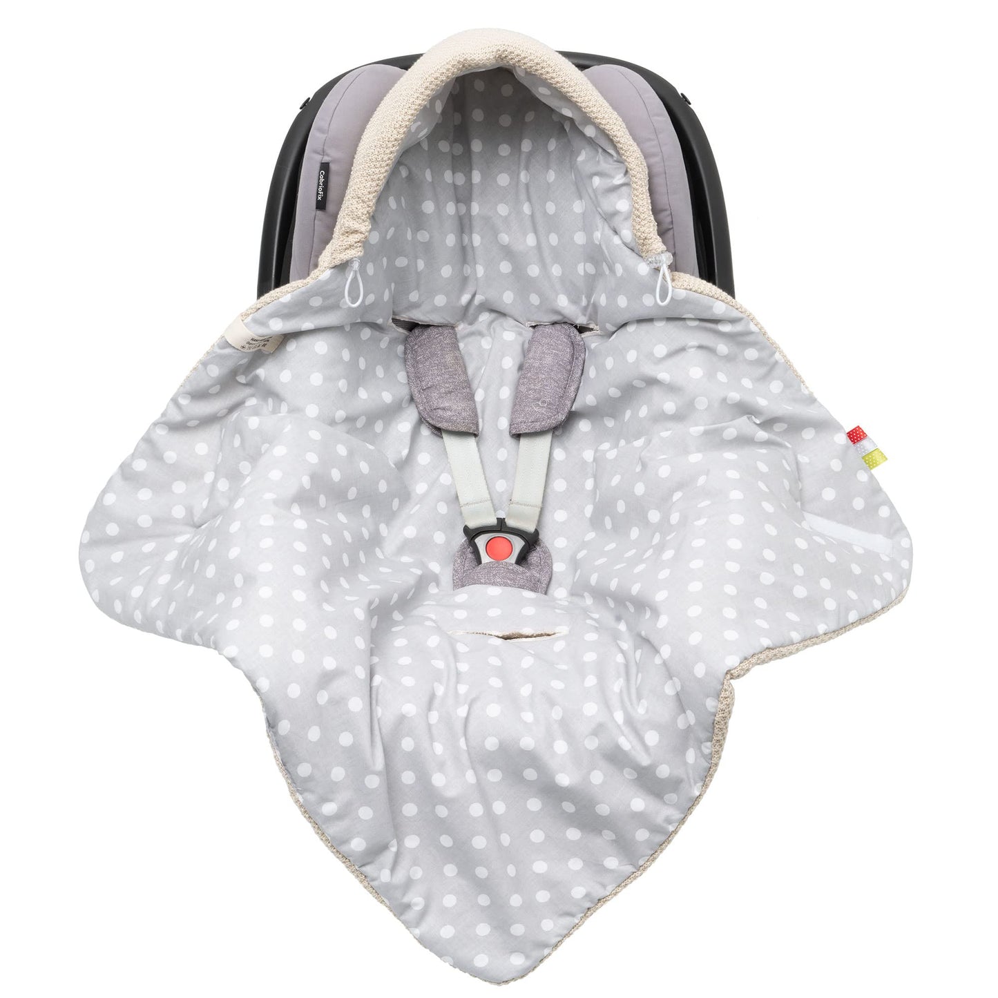 Baby Einschlagdecke Babyschale Winter Strickdecke Kinderwagendecke Fußsack Baby 100% Baumwolle mit Füllung Universal für Kinderwagen Buggys Frühling Maxi Cosi 3 Punkt Gurt Beige Grau(39) (Senfgelb)