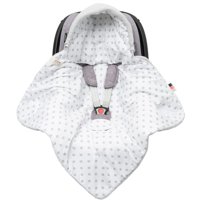 Baby Einschlagdecke Babyschale Winter Strickdecke Kinderwagendecke Fußsack Baby 100% Baumwolle mit Füllung Universal für Kinderwagen Buggys Frühling Maxi Cosi 3 Punkt Gurt Beige Grau(39) (Senfgelb)