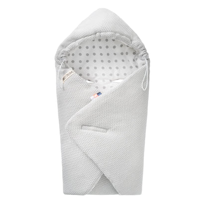 Baby Einschlagdecke Babyschale Winter Strickdecke Kinderwagendecke Fußsack Baby 100% Baumwolle mit Füllung Universal für Kinderwagen Buggys Frühling Maxi Cosi 3 Punkt Gurt Beige Grau(39) (Senfgelb)