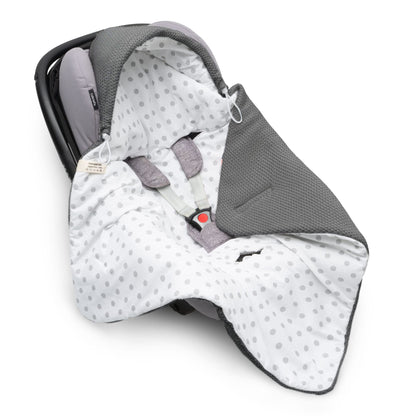 Baby Einschlagdecke Babyschale Winter Strickdecke Kinderwagendecke Fußsack Baby 100% Baumwolle mit Füllung Universal für Kinderwagen Buggys Frühling Maxi Cosi 3 Punkt Gurt Beige Grau(39) (Senfgelb)