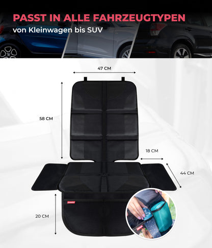 HerzensKind® Kindersitzunterlage Auto – Rutschfester & wasserabweisender Sitzschoner Auto Kindersitz mit ISOFIX – Universell passend für Leder- & Stoffsitze