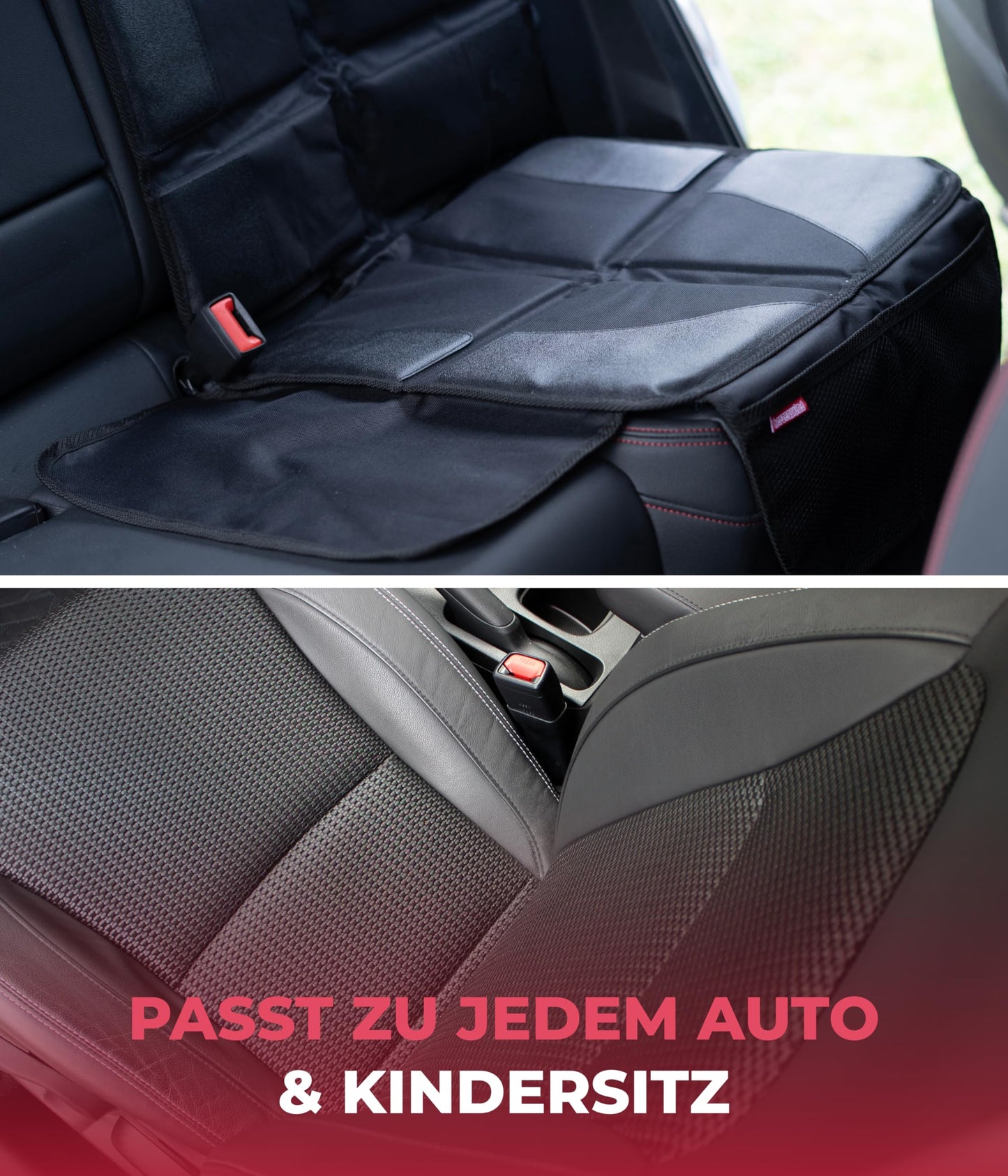 HerzensKind® Kindersitzunterlage Auto – Rutschfester & wasserabweisender Sitzschoner Auto Kindersitz mit ISOFIX – Universell passend für Leder- & Stoffsitze