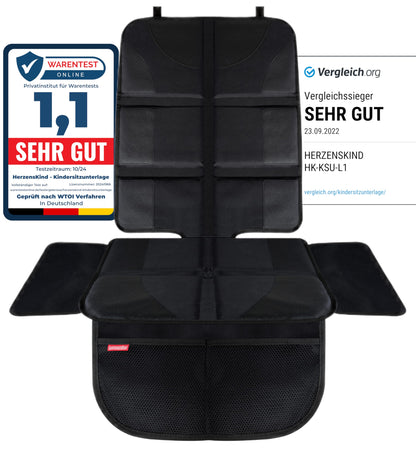 HerzensKind® Kindersitzunterlage Auto – Rutschfester & wasserabweisender Sitzschoner Auto Kindersitz mit ISOFIX – Universell passend für Leder- & Stoffsitze