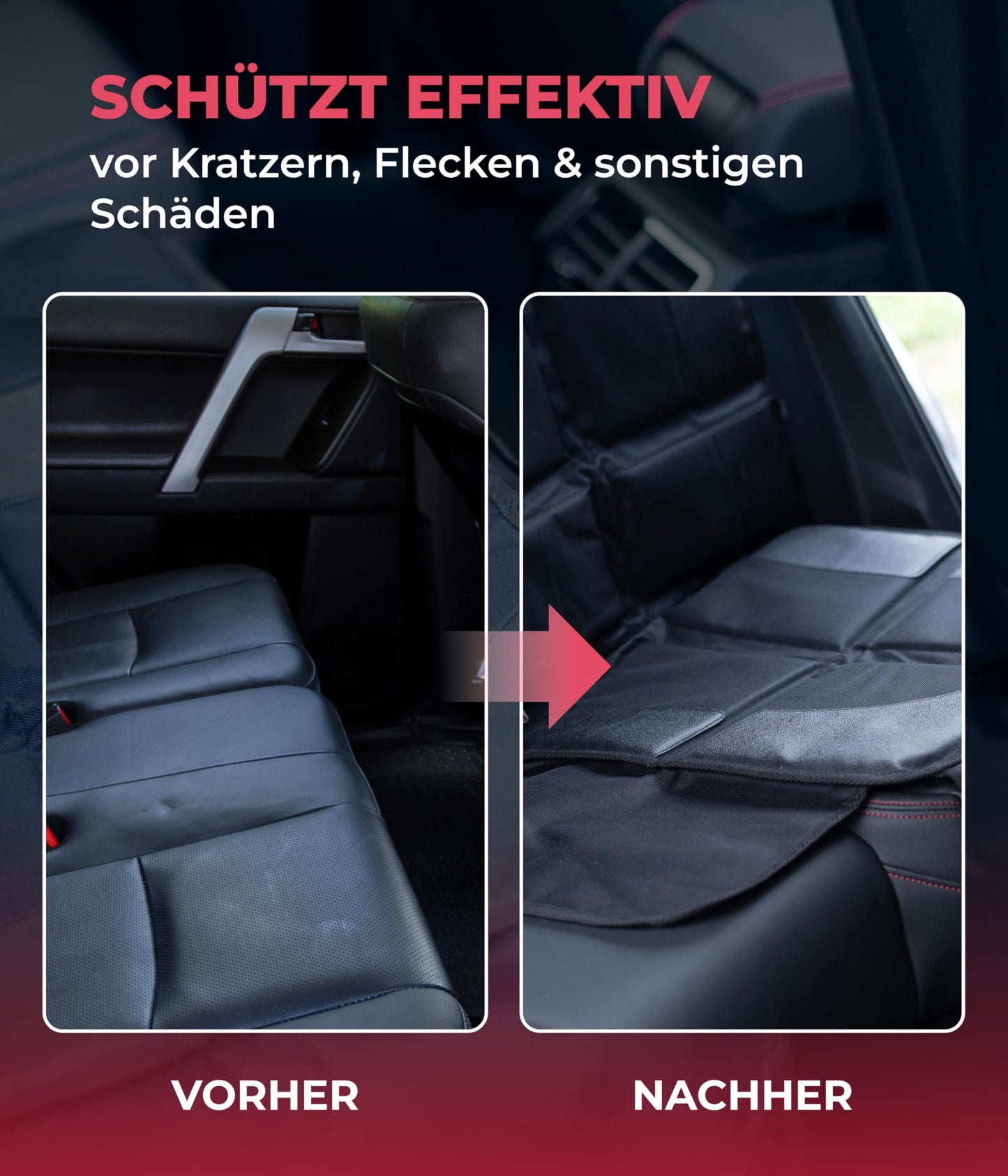 HerzensKind® Kindersitzunterlage Auto – Rutschfester & wasserabweisender Sitzschoner Auto Kindersitz mit ISOFIX – Universell passend für Leder- & Stoffsitze